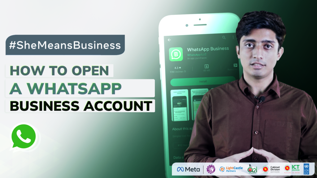 Download WhatsApp Business and set up a business profile.